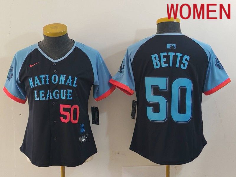 Women Los Angeles Dodgers #50 Betts Blue All star 2024 Nike MLB Jersey style 8153